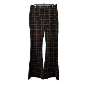 NWT SMYTHE Size 10 Bootcut Trousers In Plaid Mid-rise MSRP $450